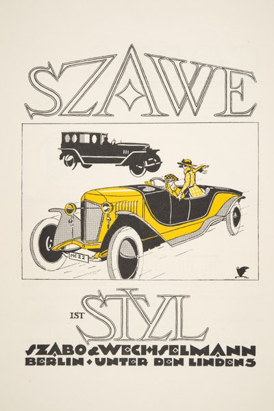 Advertisement for Szawe (Szabo & Wechselmann), from Styl, pub.1922 by German School
