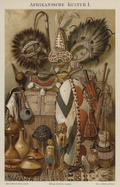 African Cultural Artefacts by German School