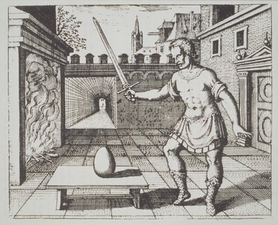 Alchemical Allegory: The Philosophers Egg, from Srutinium Chymicum by Michael Majer, illustrated in a history of magic published late 19th century by German School