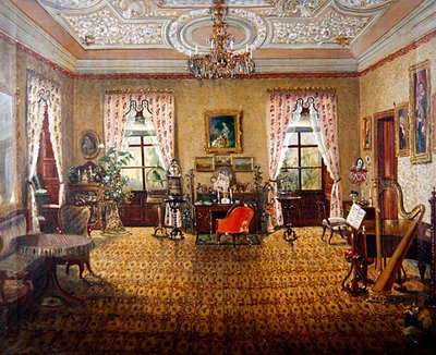 An Interior of Schloss Tambach by German School