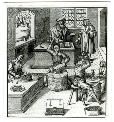 An early sixteenth-century European mint, from Der Weisskunig by German School