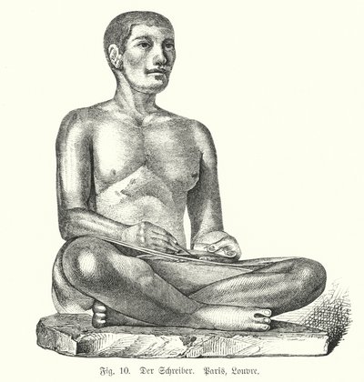 Ancient Egyptian Figure of a Seated Scribe by German School
