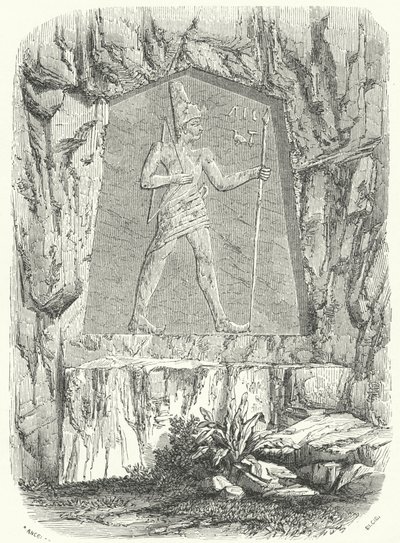 Ancient Egyptian Relief Thought to Depict the Pharaoh Sesostris or Ramesses II by German School