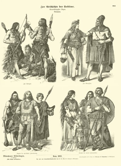 Ancient Germanic Costumes by German School