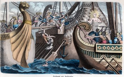 Ancient History. Rome. Boarding in a Naval Battle by German School