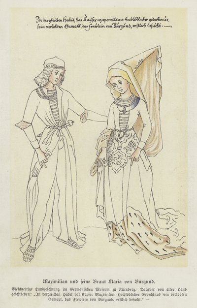 Archduke Maximilian of Austria and his bride, Mary of Burgundy by German School
