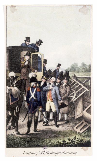 Arrest of King Louis XVI at Varennes by German School