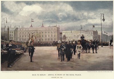 Arrival in front of the Royal Palace by German School