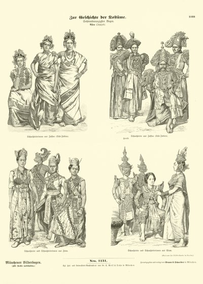 Asian Actors Costumes, Late 19th Century by German School