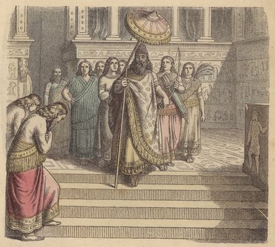Assyrian king and his entourage by German School