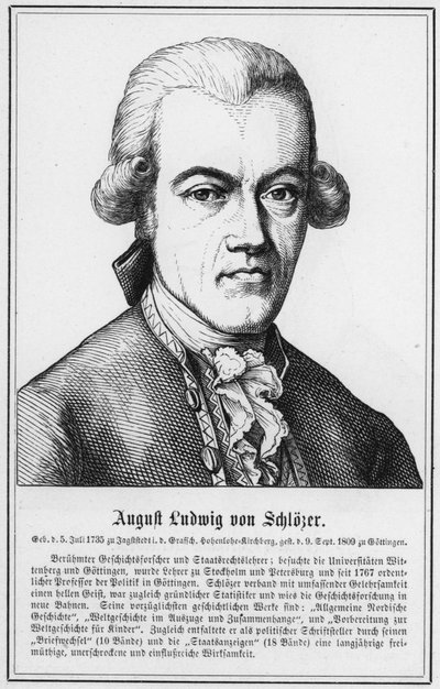 August Ludwig von Schlözer (engraving) by German School