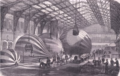 Balloon manufactory, Cassells History of the War between France and Germany published by Cassell and Company Limited, c.1890 by German School