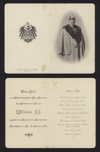 Banquet in honour of the birthday of Kaiser Wilhelm II of Germany, Frankfurt, 27 January 1897 by German School