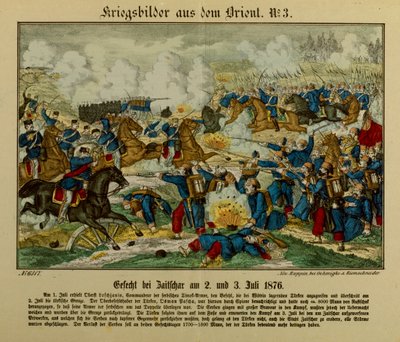 Battle at Zajecar, 2-3 July 1876, during the First Serbo-Ottoman War (1876-77) by German School