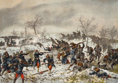 Battle before Le Mans-Champagne, Franco-Prussian War, 11 January 1871 by German School
