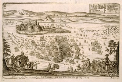 Battle near the Town of Levice in 1664, Illustration from a Book on the Ottoman Campaigns in Europe, Engraved by Paul Furst by German School