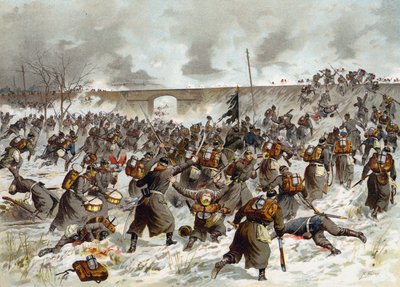 Battle of Amiens, Franco-Prussian War, 23 December 1870 by German School