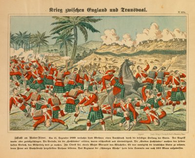 Battle of Modder River in the Boer War, 11 December 1899, Broadsheet Published by C. Burckhardt, Weissenburg, 1899 by German School