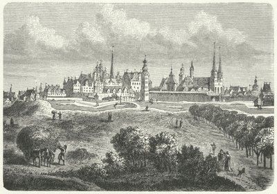 Berlin and Colln in the 17th Century (engraving) by German School