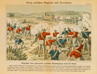 Boers Seize an Armoured English Train During the Second Boer War, Near Maseking, 14 October 1899, Published by C. Burckhardts Nachf, Weissenburg, 1899 by German School