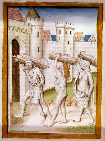 Bucherons Miniature taken from a German translation of the fables of “Kalila and Dimna” by Bidpai. 15th century Chantilly, Musee Conde by German School