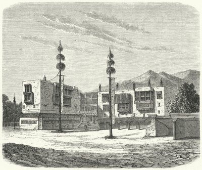 Buddhist Monastery in Tibet (engraving) by German School