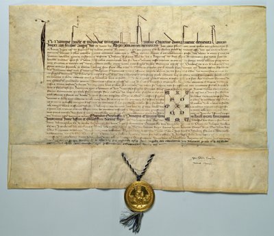 Bull of Charles IV (1316-78) Holy Roman Emperor, 29th January 1365 by German School