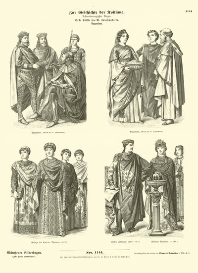 Byzantine Costumes, First Half of 6th Century by German School