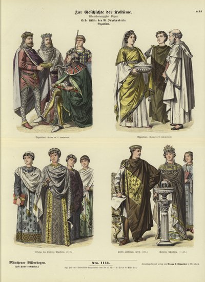 Byzantine Costumes, First Half of 6th Century by German School