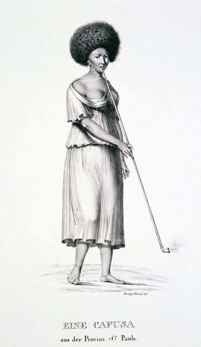 Cafusa woman of the Sao Paulo region, from Atlas of a Journey in Brazil by Dr Von Spix and Dr von Martius by German School