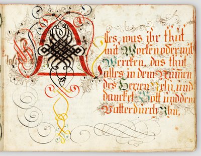 Calligraphic manuscript, Augsburg, c.1720-30 by German School