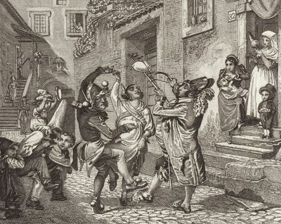 Carnival in Rome, Italy. Illustration for Bilder-Atlas by German School