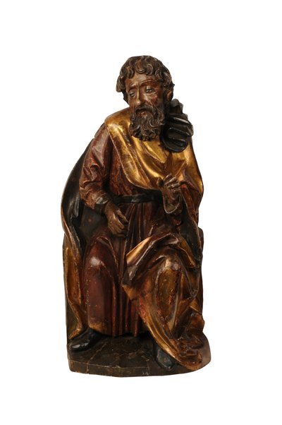 Carved Limewood Sculpture of a Prophet, Swabian c.1500 by German School