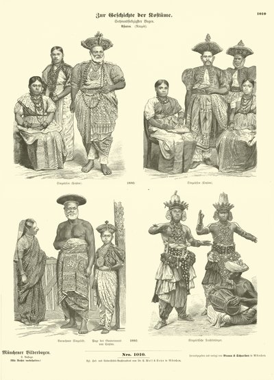Ceylonese Costumes, 1880 by German School