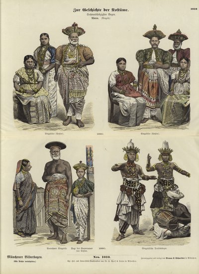 Ceylonese Costumes, 1880 by German School