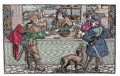 Changer: barter and exchange. 16th century German xylography by German School