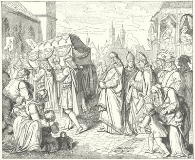 Charles IV of Bohemia following the funeral procession of Gunther von Schwarzburg, King of Germany by German School