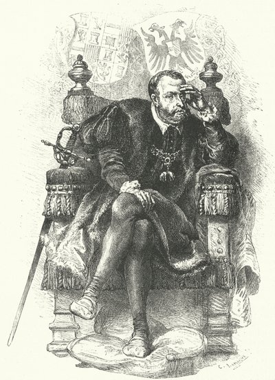 Charles V, Holy Roman Emperor (engraving) by German School
