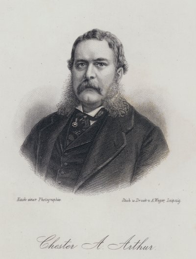 Chester A Arthur, American politician and 21st President of the United States by German School