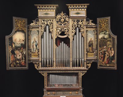 Choir organ with open panels by German School