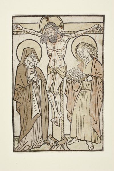 Christ on the cross between Mary and Saint John by German School