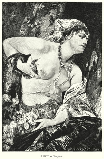 Cleopatra and the asp, Ancient Egypt by German School