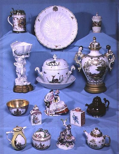 Collection of Early 18th Century Meissen Porcelain by German School