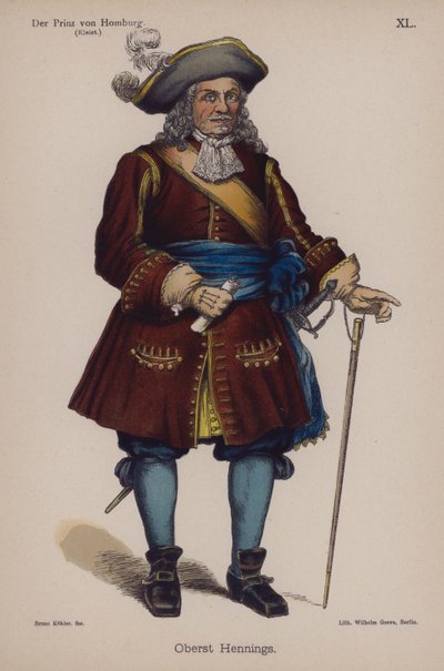 Colonel Hennings, from The Prince of Homburg by Heinrich von Kleist by German School