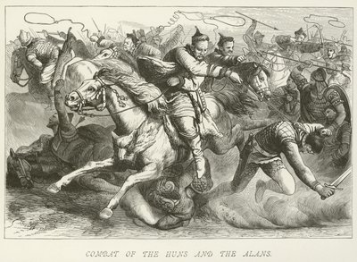 Combat of the Huns and the Alans by German School