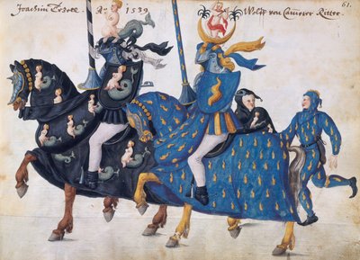 Contestants equipped for a tournament, c.1640 by German School