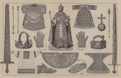 Coronation costume and regalia of the Holy Roman Emperor by German School