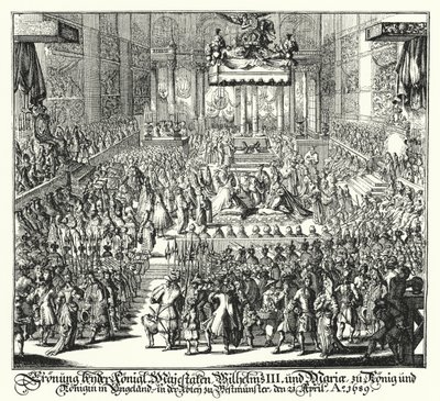 Coronation of King William III and Queen Mary in Westminster Abbey by German School