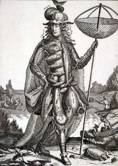 Costume for a Fisherman, Published by Gerard Valck by German School