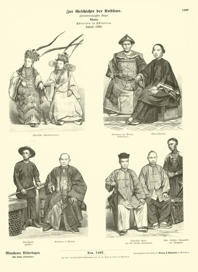 Costume of Chinese People of the East Indies, 1880 by German School